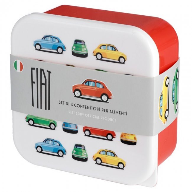 Set di 3 Contenitori per alimenti con illustrazione Fiat 500 Retro