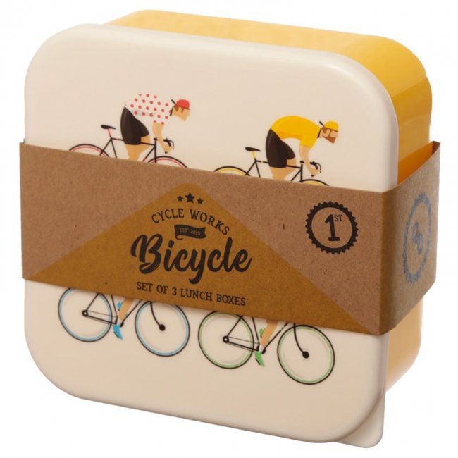 Set di 3 Contenitori per alimenti con illustrazione Biciclette