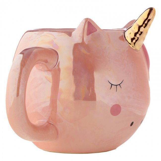 Tazza in ceramica a forma di Unicorno Rosa