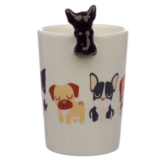Tazza in ceramica con Cane Bulldog Francese sul Bordo