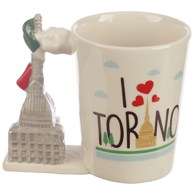 Tazza in ceramica con manico a forma di Mole - I Love Torino
