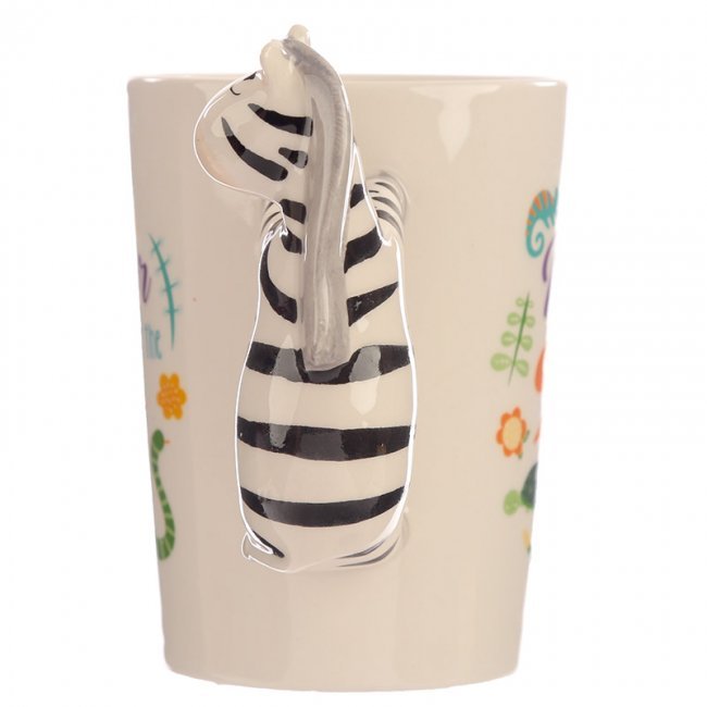 Tazza in ceramica con manico a forma di Zebra