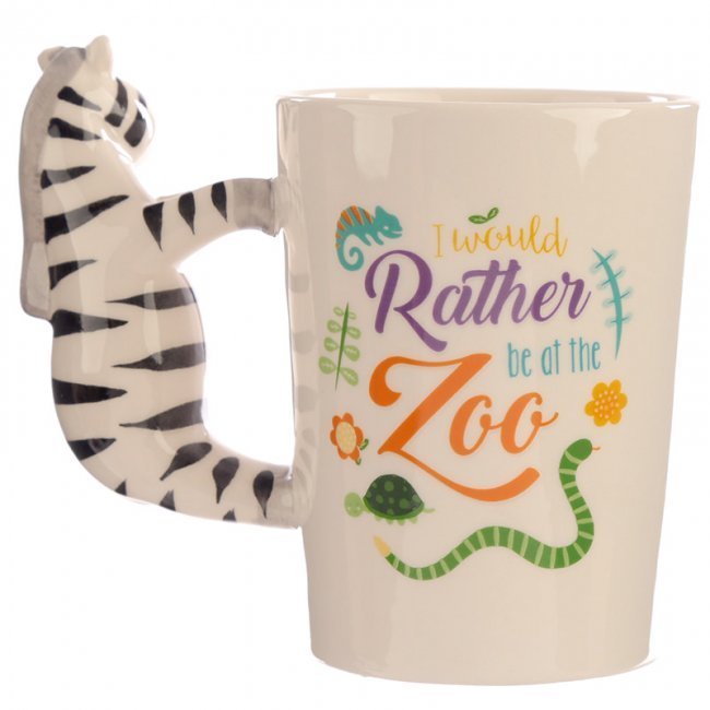 Tazza in ceramica con manico a forma di Zebra