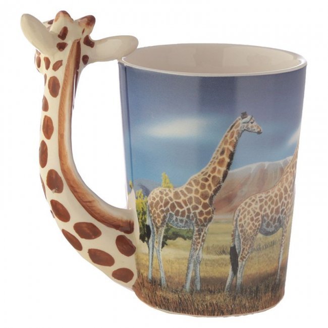 Tazza in ceramica con manico a forma di Giraffa